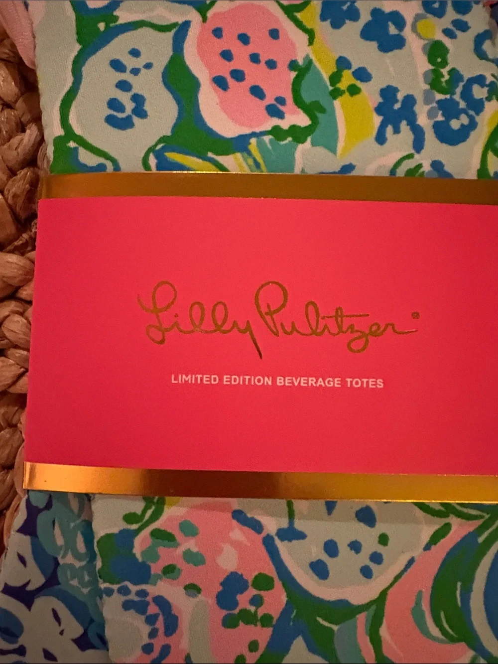 Two pack of Lilly Pulitzer Multi-Color Neoprene Bottle Totes